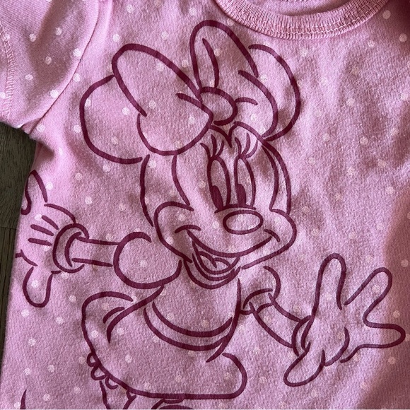 Disney Baby Minnie Mouse Short Sleeve Onesie Bodysuit - Pink Polka Dots - 0/3M - Picture 3 of 6
